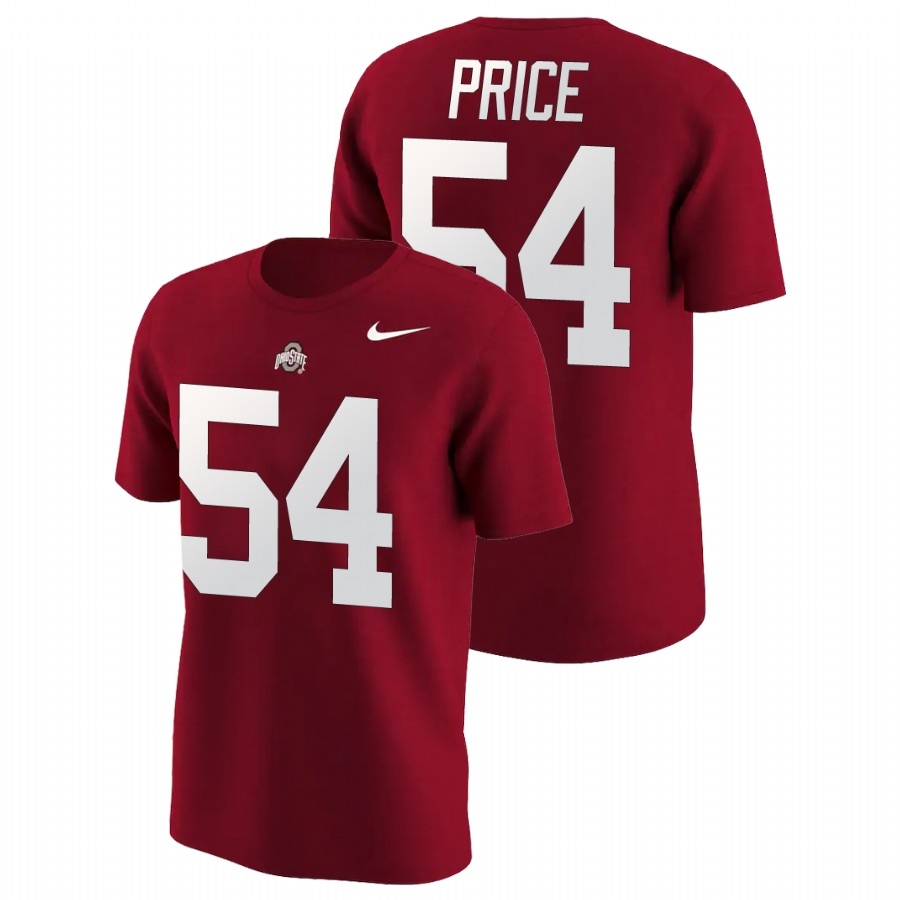 Ohio State Buckeyes Men's NCAA Billy Price #54 Scarlet Name & Number College Football T-Shirt SDQ1449CQ